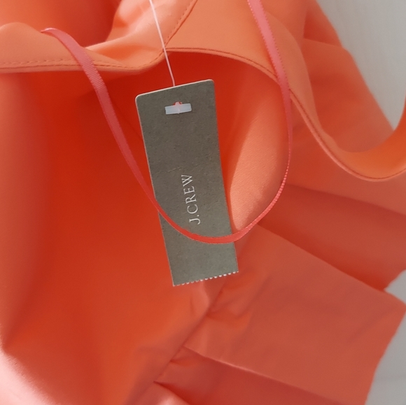 NWT J Crew Coral Cotton Silk Classic Faille Peplum Party Dress Size 4 - Picture 4 of 5